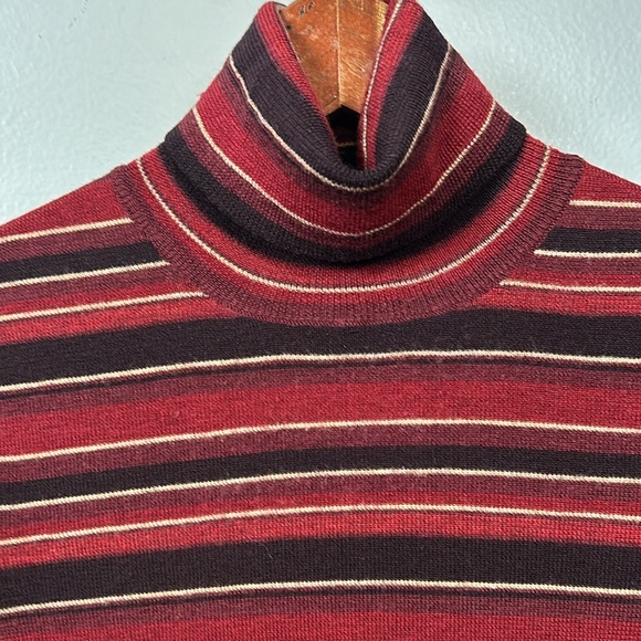Vintage Brooks Brothers Striped 100% merino wool turtleneck sweater size S - Picture 6 of 11